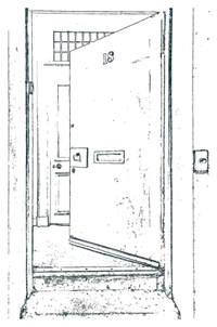 sketch of a half open door